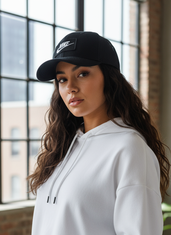 Gorra Nike tela y malla con visera curva-Hombre ajustable