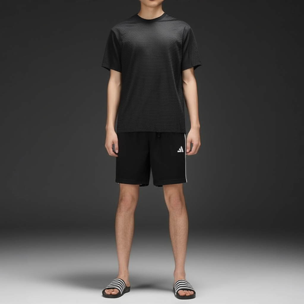 Short Deportivo Adidas 3S FL-Hombre